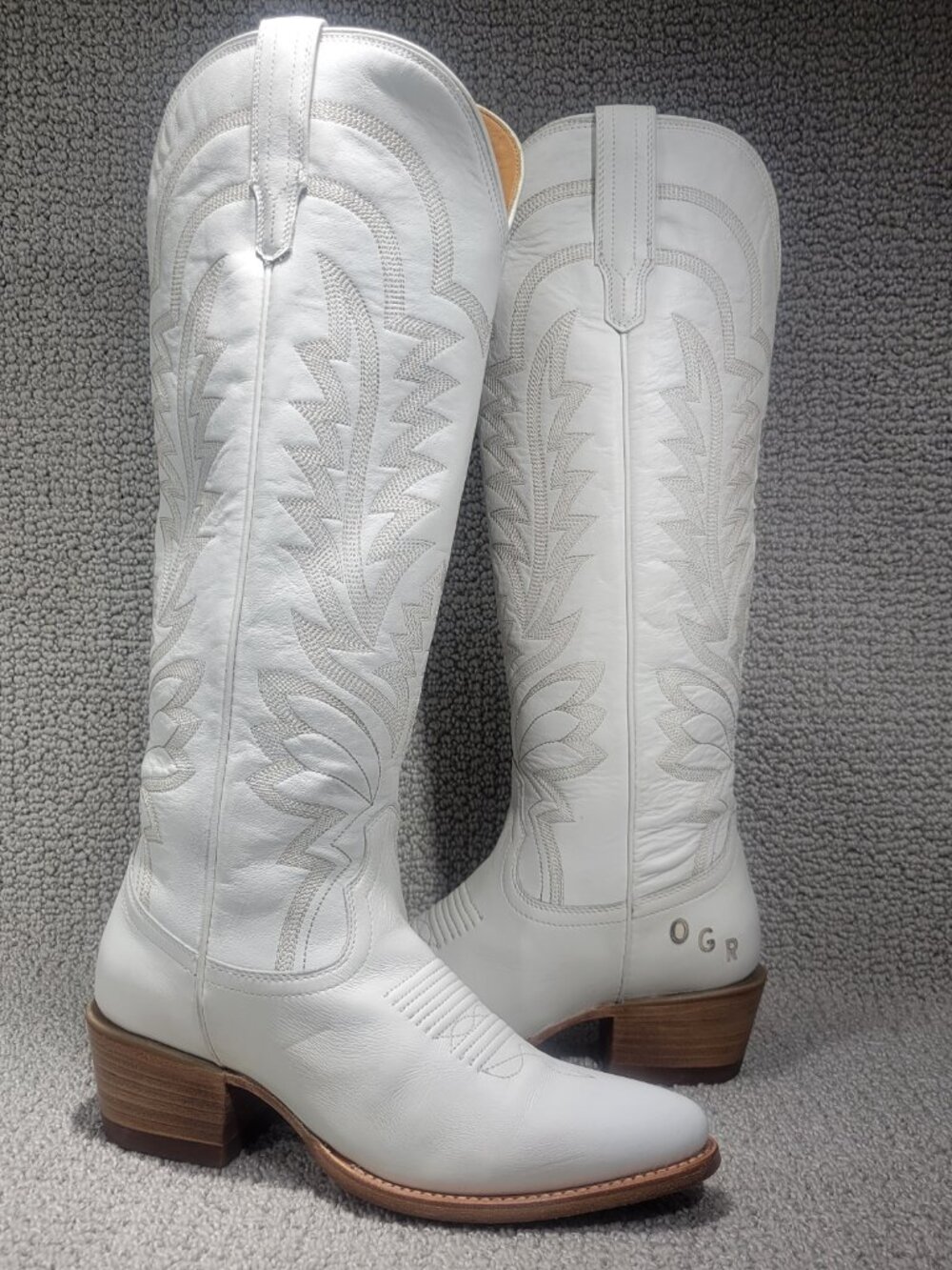Tecovas The Abby Women's US Size 8.5B Snow Cowhide Leather Cowgirl Boots - Picture 7 of 10